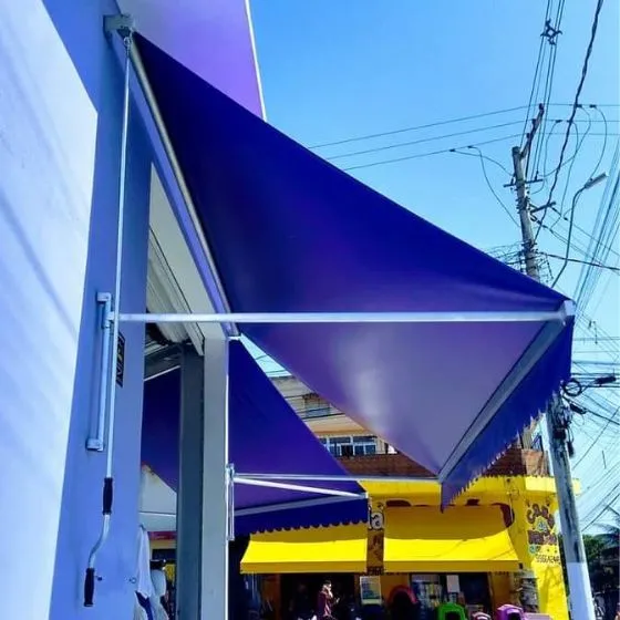 Toldo Cortina com Braços Laterais em Americana SP — Instalação em garagem residencial