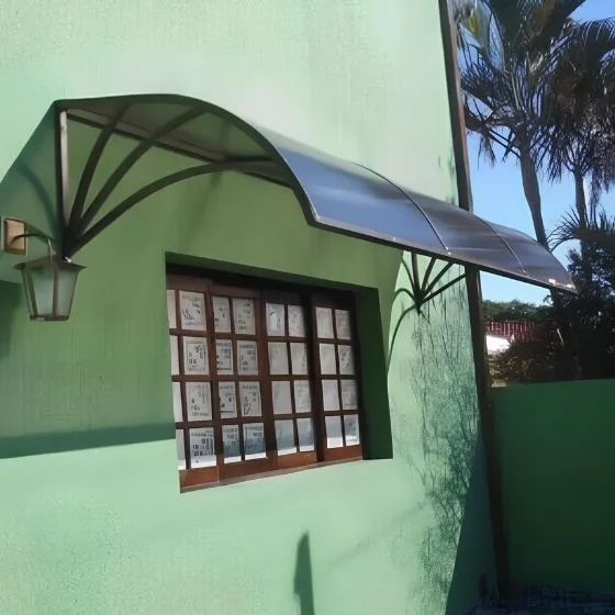 Toldo Policarbonato Alveolar em Americana SP — Cobertura com calha lateral para escoamento